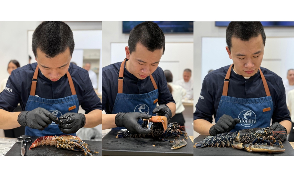 El chef Jiale Pan hizo una demostracin con la nueva gama de marisco