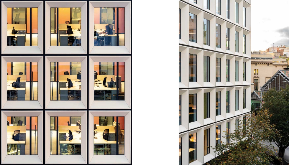 En el proyecto se ha empleado la fachada stick Wictec 50 y el sistema de ventanas Wicline 75 evo hoja oculta, de Wicona