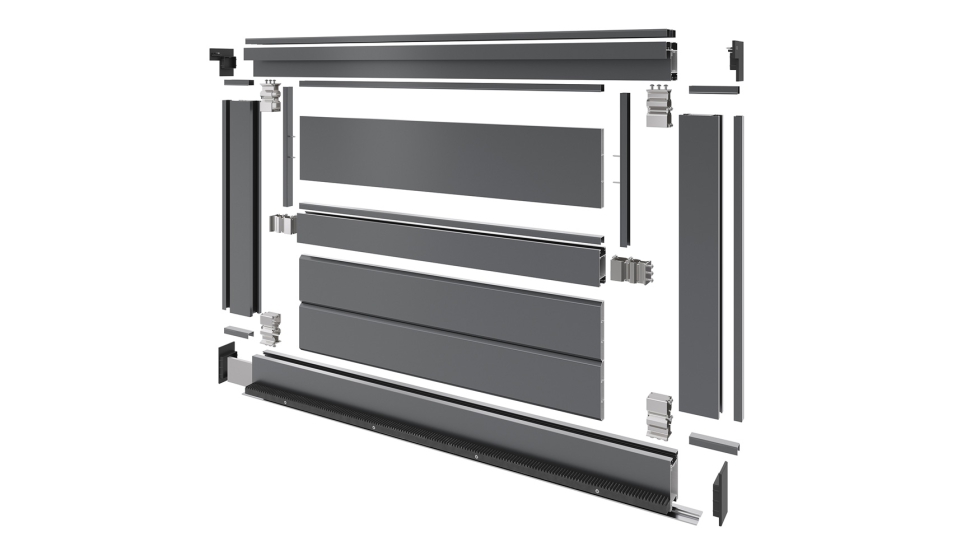 Vista explodida do porto (desenho tcnico).  Exlabesa Building Systems