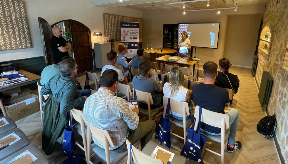 Una de las presentaciones en el roadshow de Ceva Salud Animal sobre sanidad porcina