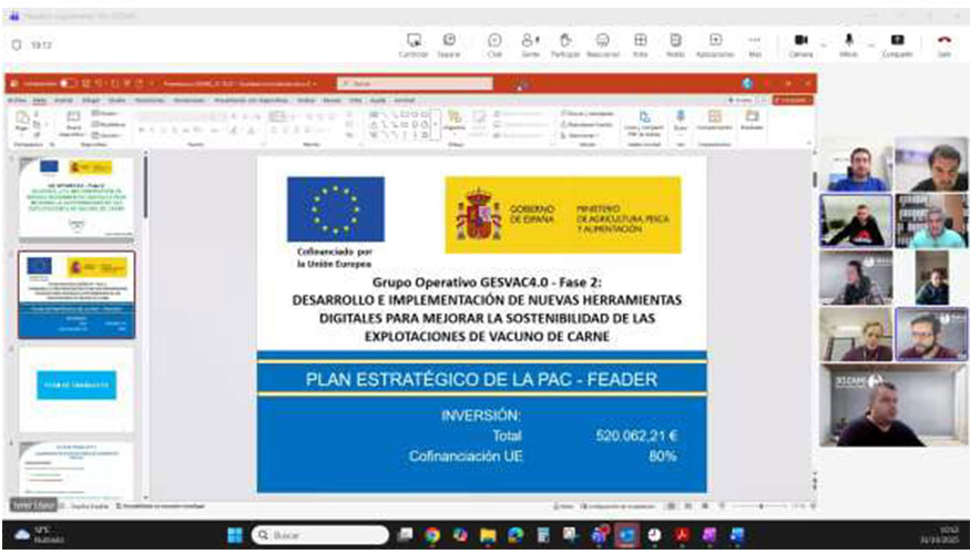 Reunin telemtica del Grupo Operativo GESVAC 4.0  Fase 2