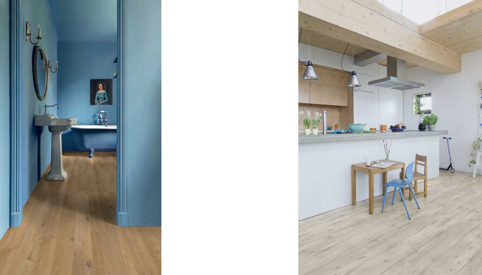 Los suelos laminados Impressive e Impressive Designs, que cuentan con garanta de por vida...