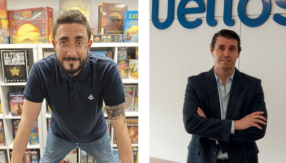 Marc Larrosa, marketing specialist de Devir, y Jos� Luis D�az Mariscal, director general de Juguettos