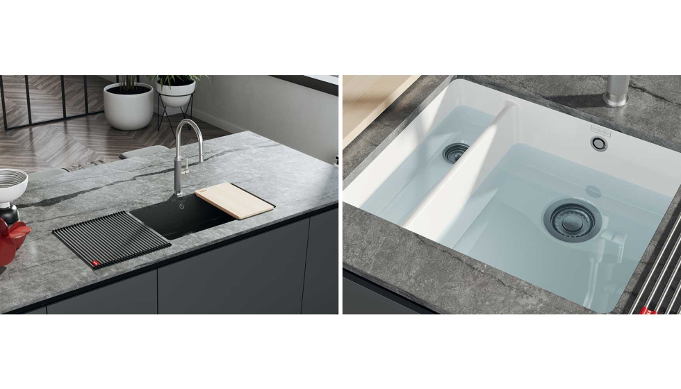 Cubeta Fraceram - Kubus KXK 160-37-12 en acabado Onyx brillante. Se adapta tanto a cocinas amplias como a espacios m�s peque�os...