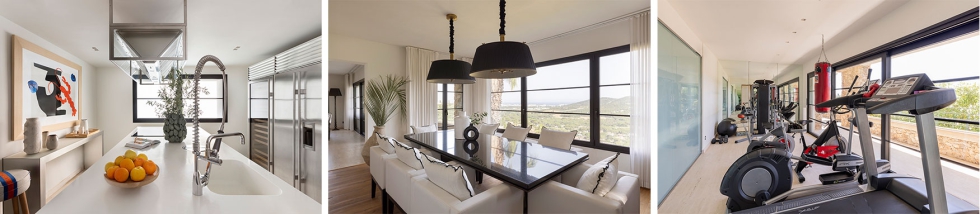 A la izquierda de la cocina que conecta con el sal�n-comedor (centro); mientras que el gimnasio ofrece unas impresionantes vistas del paisaje que...