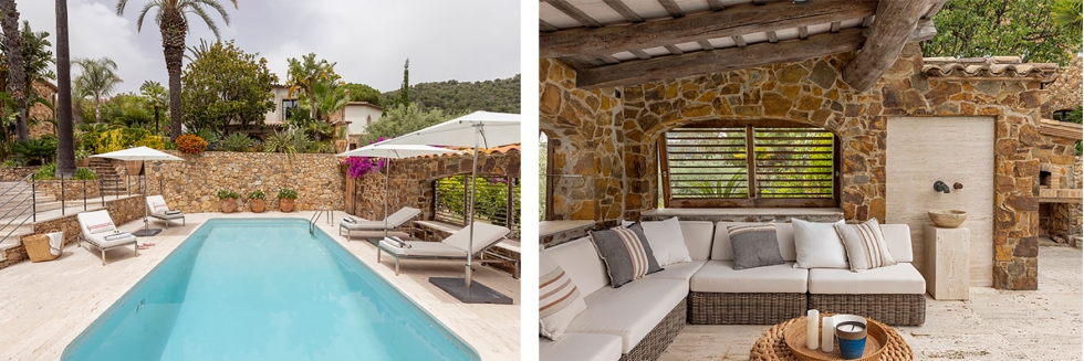 �rea de piscina y zona de descanso cubierta que completa el espacio �chill-out� de la vivienda