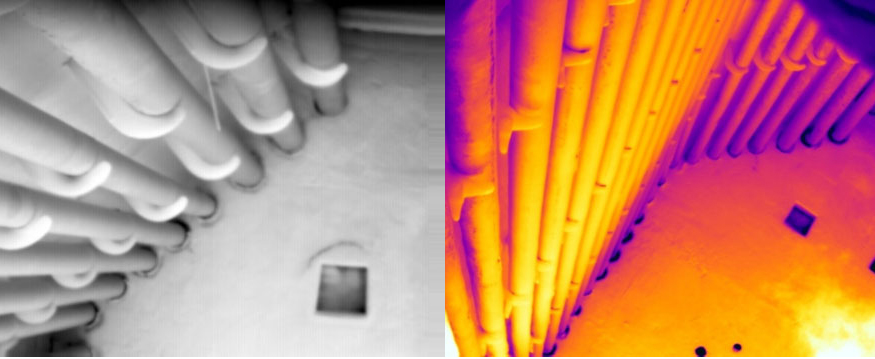 Comparacin entre FLIR GF309 (izquierda) y FLIR G609 (derecha)
