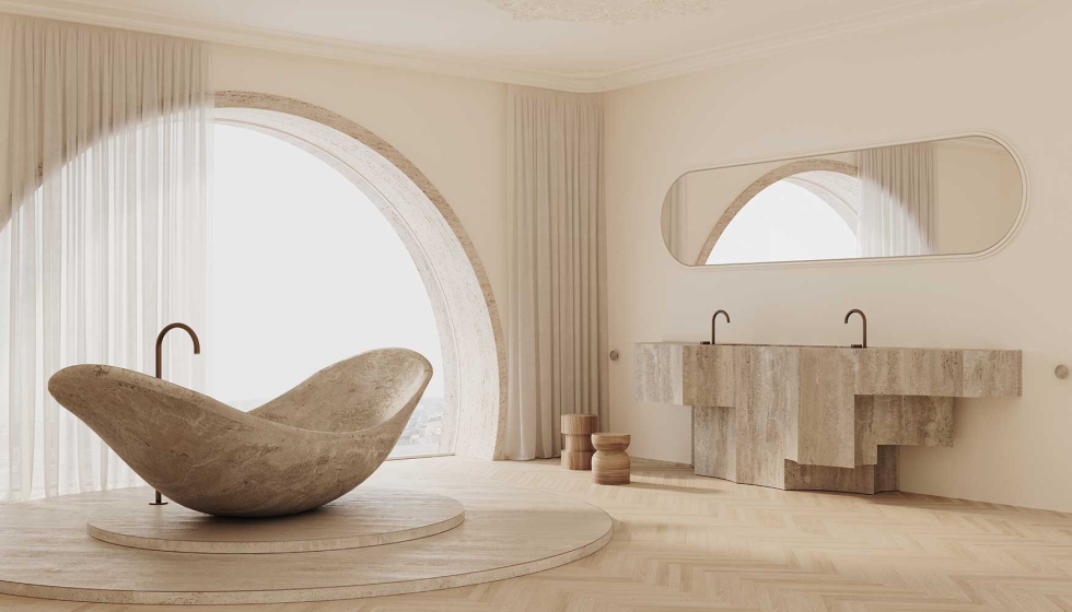 Sus proyectos combinan lneas minimalistas, geometra escultural y materiales nobles...