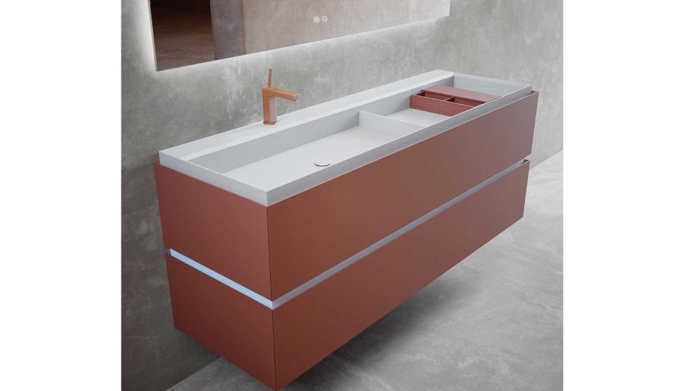 Encimera Solid Surface detalle zona de agua y zona seca