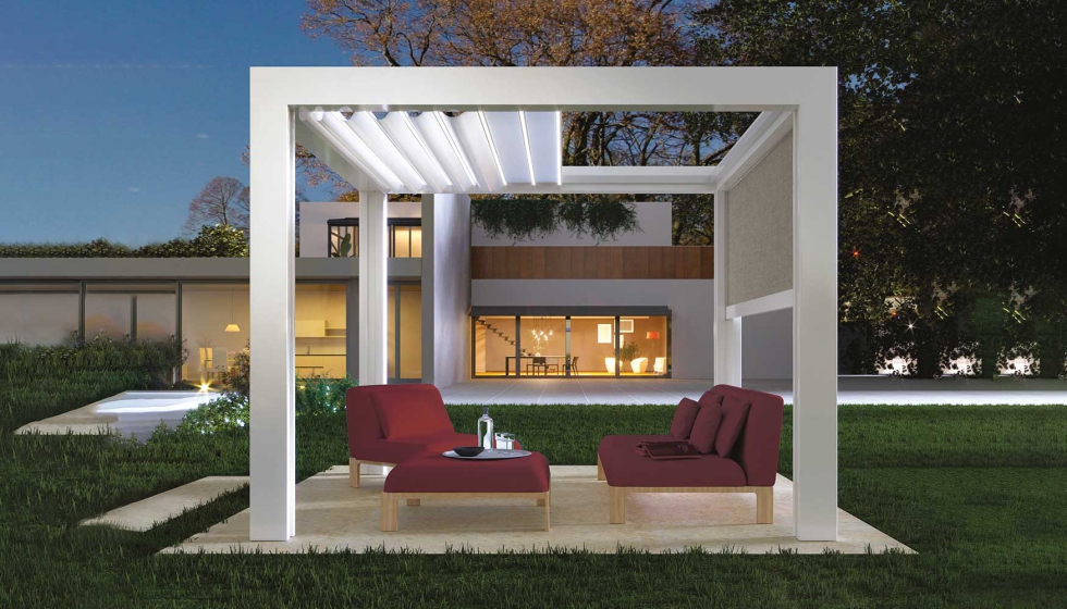 La motorizacin Ora WRX permite el accionamiento de las lamas de prgolas desde el telfono mvil o la programacin de su apartura o cierre en...