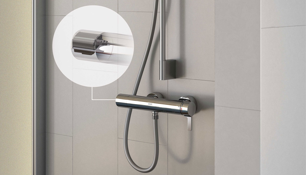 Disponibles como grifo de pie monomando termost�tico, como se muestra aqu�, o como grifo de termostato hidr�ulico o electr�nico de cierre autom�tico...