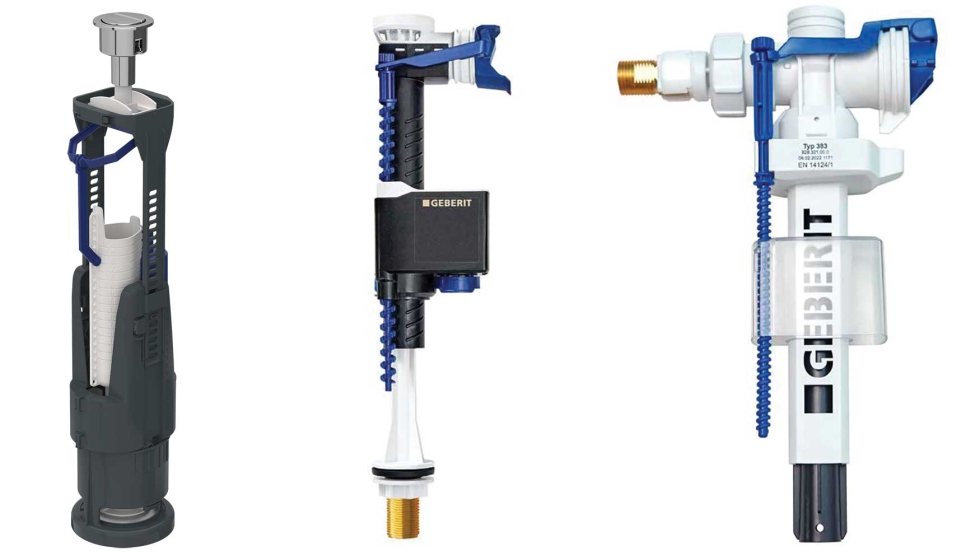 De izquierda a derecha, mecanismo de descarga de la serie 240, y mecanismos de alimentacin universales serie 32 y 383...