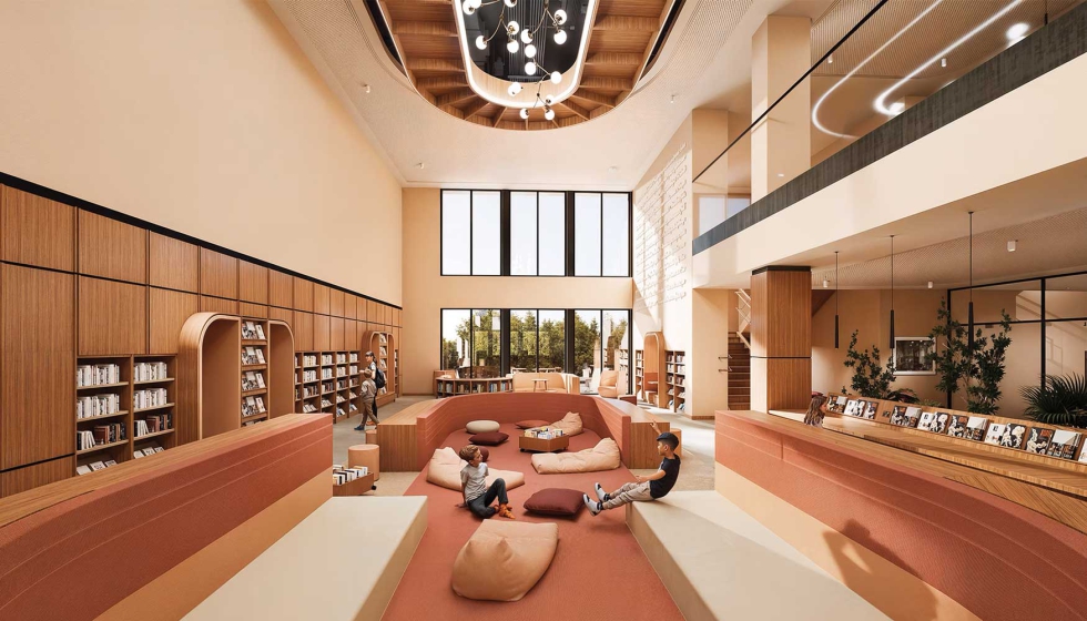 Ejemplo de centro escolar moderno representado en el Harrow International School de Abu Dhabi