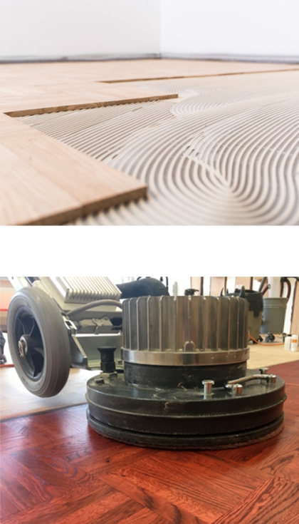 El catlogo incluye secciones especficas de adhesivos, imprimaciones y preparacin de soleras, abarcando todas las fases de la instalacin...