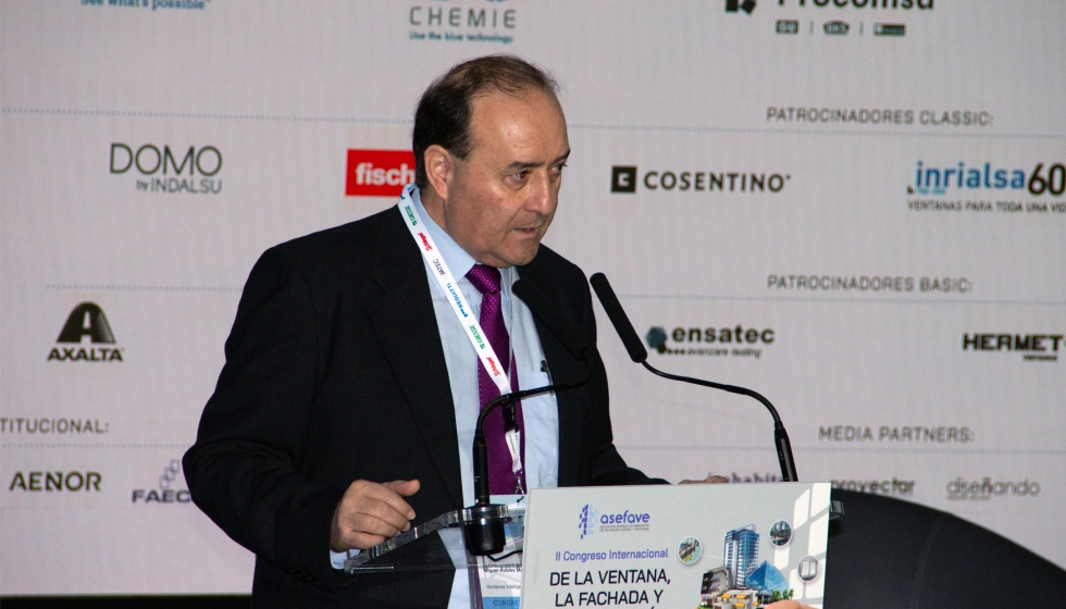 Miguel Robles, presidente de Asefave, en la sesin inaugural del congreso celebrado en el Ryadh Air Metropolitano de Madrid...
