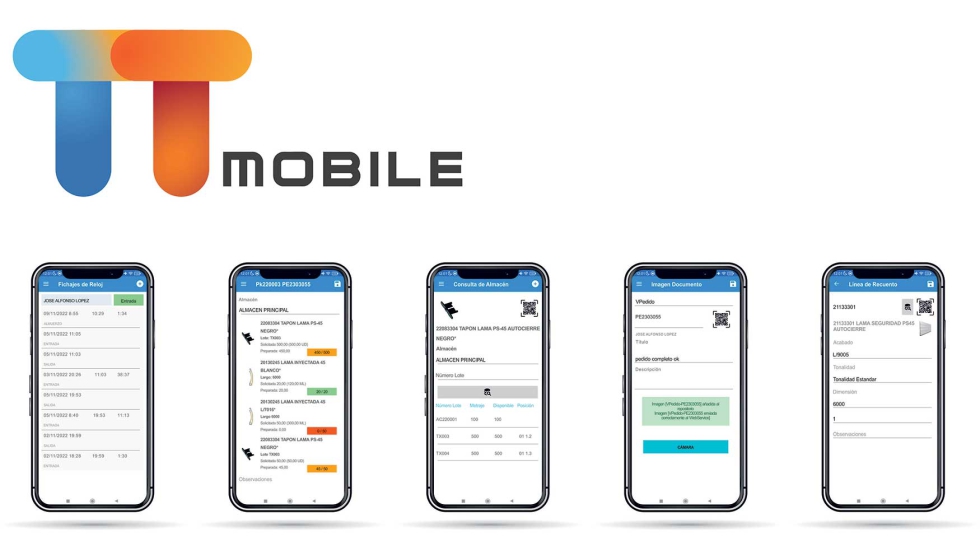 TT Mobile permite que operarios, encargados y personal de log�stica trabajen desde el tel�fono m�vil con informaci�n en tiempo real...