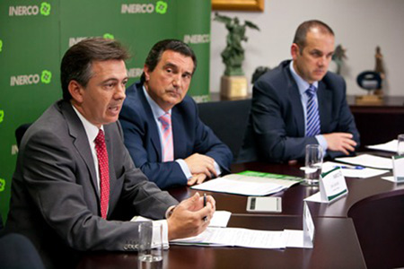 De izquierda a derecha, el director general de Inerco, Pedro Marn; el consejero delegado de la compaa, Jos Gonzlez...