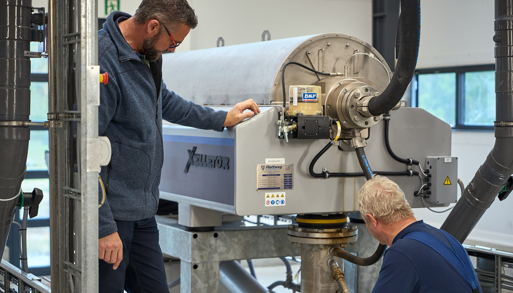 La eficiencia de la deshidratacin de los lodos ha aumentado enormemente con las nuevas mquinas Flottweg Xelletor