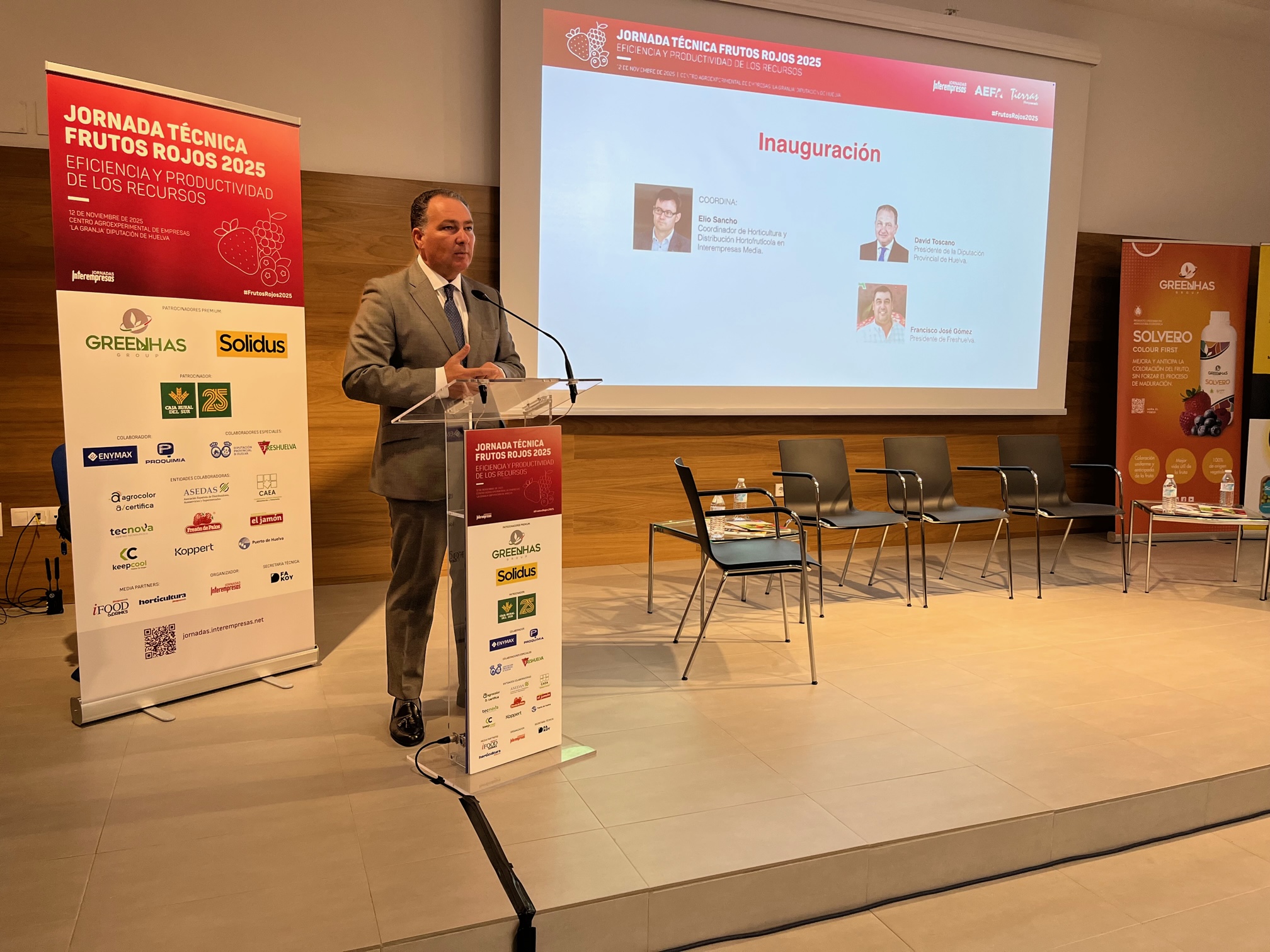 David Toscano, presidente de la Diputacin Provincial de Huelva, durante la inauguracin