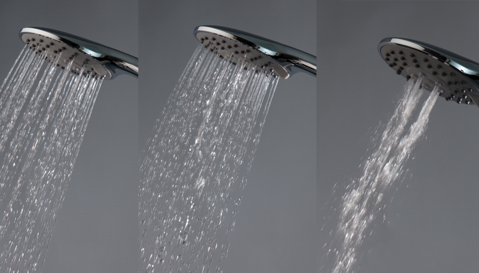 El mango multifuncin ofrece posibilidad de lluvia fina, lluvia fina + hidromasaje o hidromasaje