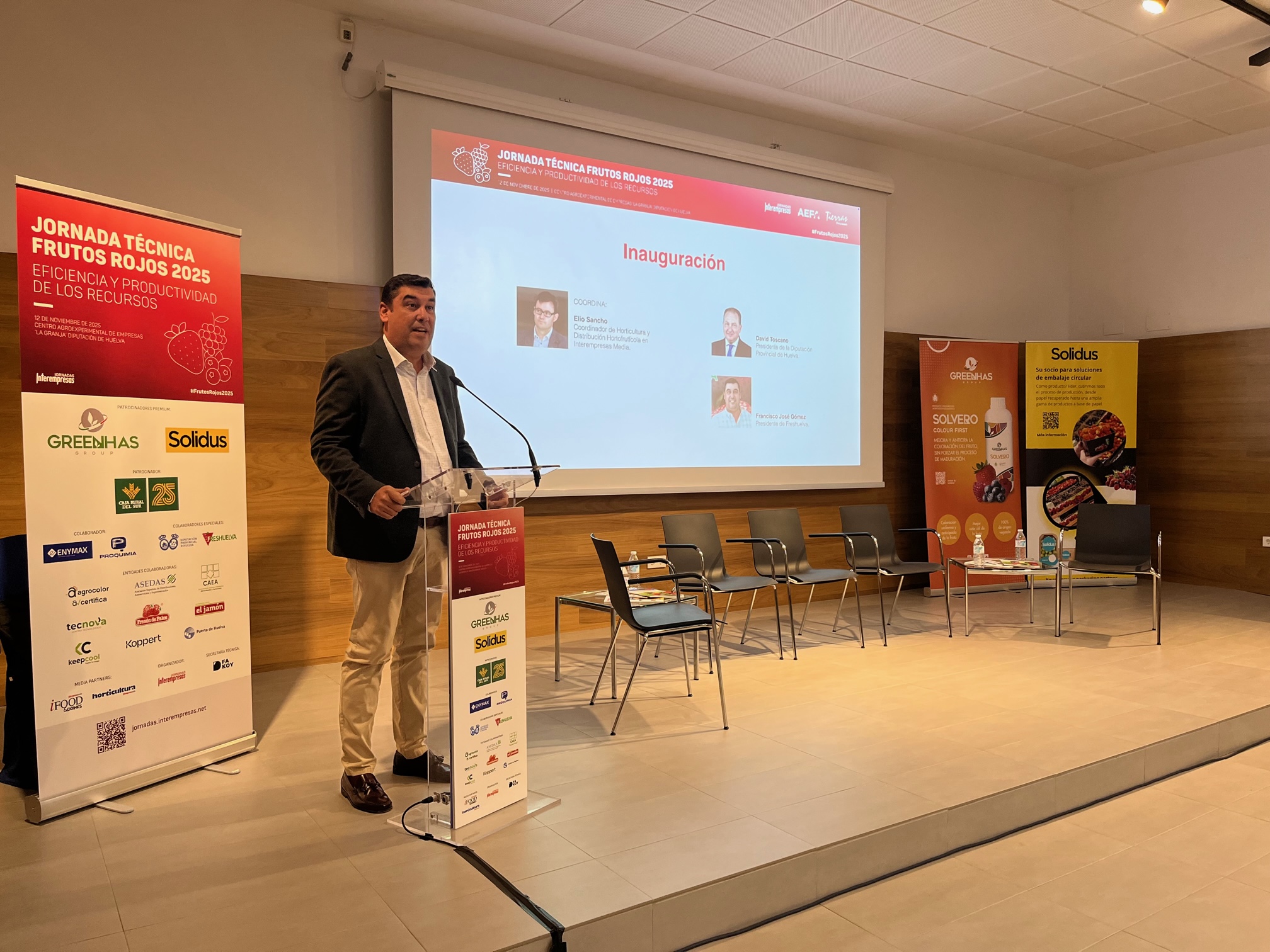 Francisco Jos Gmez, presidente de Freshuelva, durante su intervencin en el acto inaugural