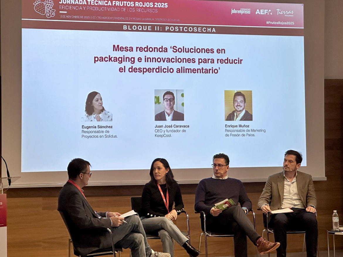 Eugenia Snchez, responsable de Proyectos en Solidus, Juan Jos Caravaca, CEO y fundador de KeepCool, y Enrique Muoz...