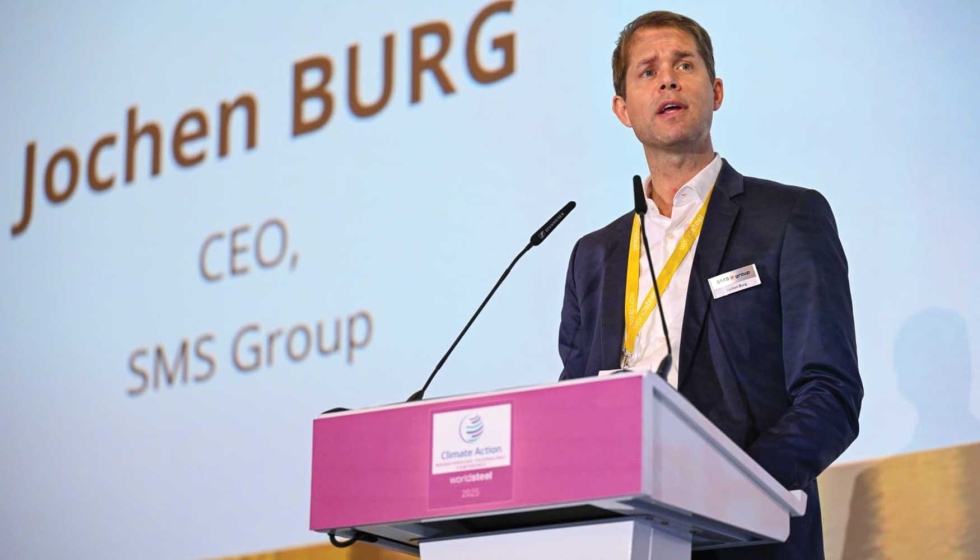 Jochen Burg, CEO de SMS group, durante su discurso de apertura en la Breakthrough Technology Conference de worldsteel