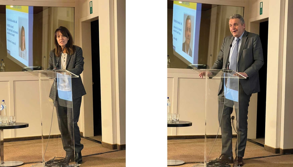 Barbara Bonvissuto, directora de Grow H Construction, Machinery and Market Surveillance y Gerhard Huemer...