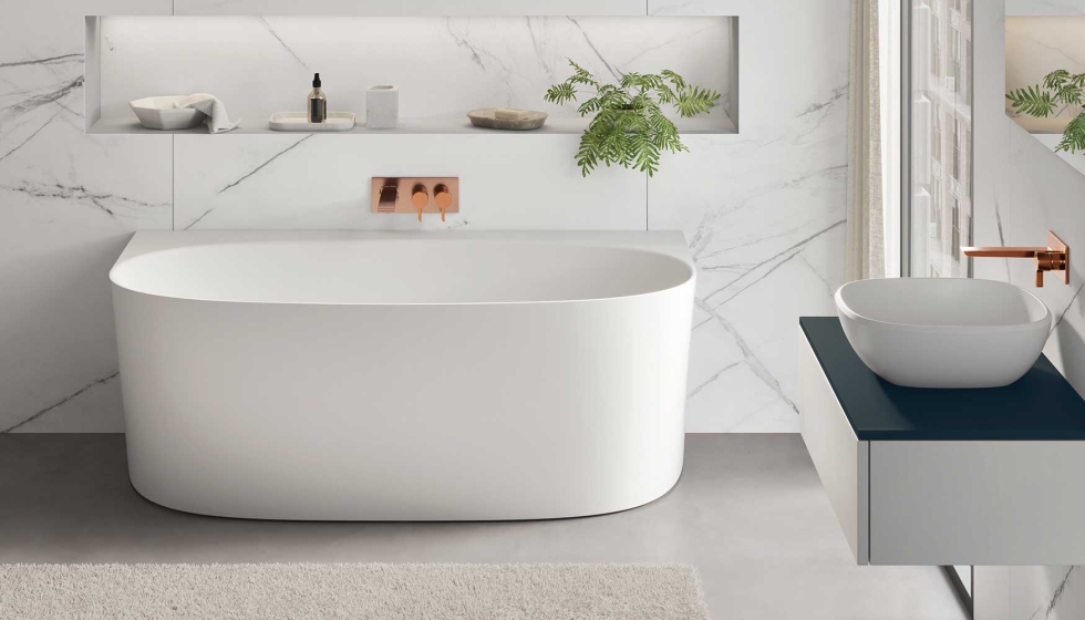 La baera es una solucin adosada a pared que su configuracin es adecuada a hoteles y proyectos contract...