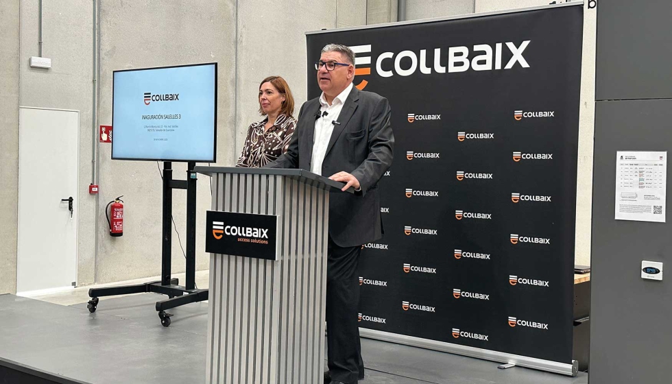 Joan Ddac Contreras, gerente de Collbaix, durante el acto de inauguracin de la nueva nave industrial de la firma