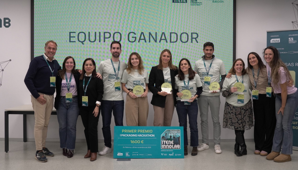 Los ganadores del Packaging Hackathon de Itene tras la entrega de premios