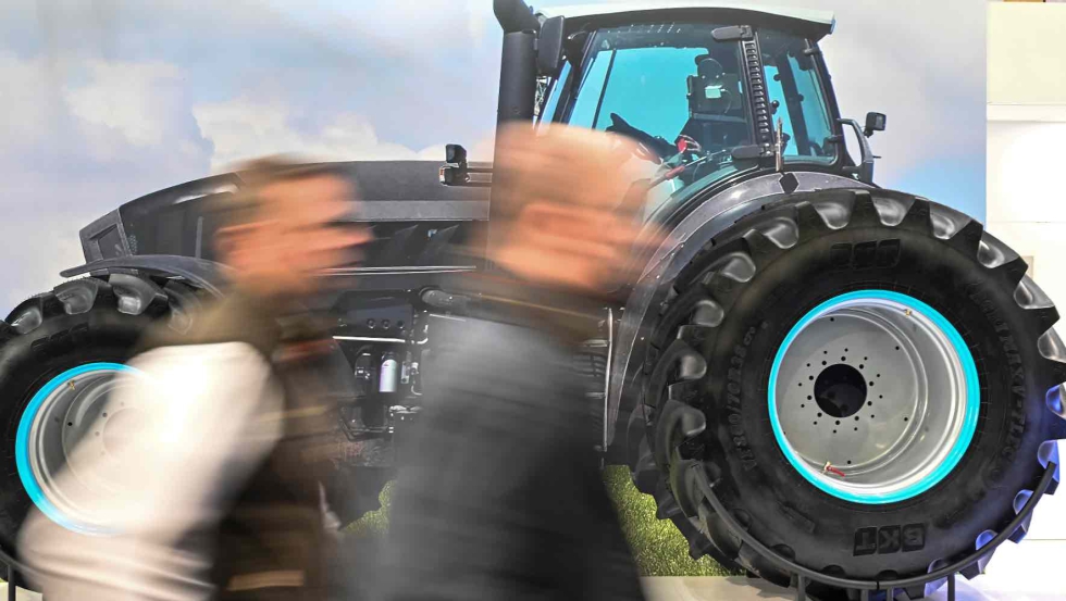 Tractor expuesto en Agritechnica, la gran feria celebrada en Hannover (Alemania