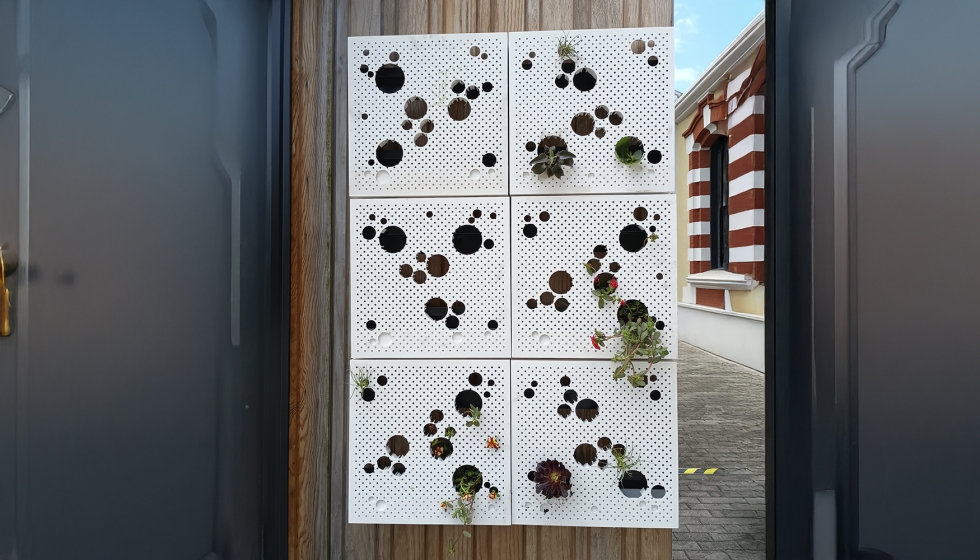 Prototipo de la fachada verde en 3D de Room2030 e Idonial dentro del proyecto europeo Metabuilding Labs