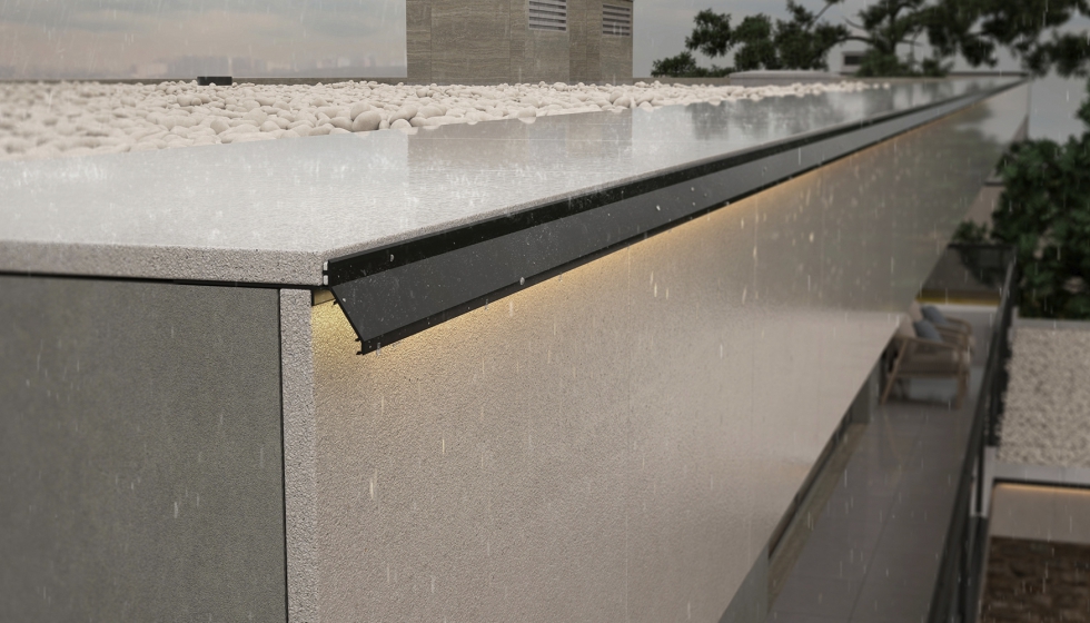 El perfil de aluminio lacado Novovierteaguas Eclipse XS de EMAC propone nuevas soluciones arquitectnicas