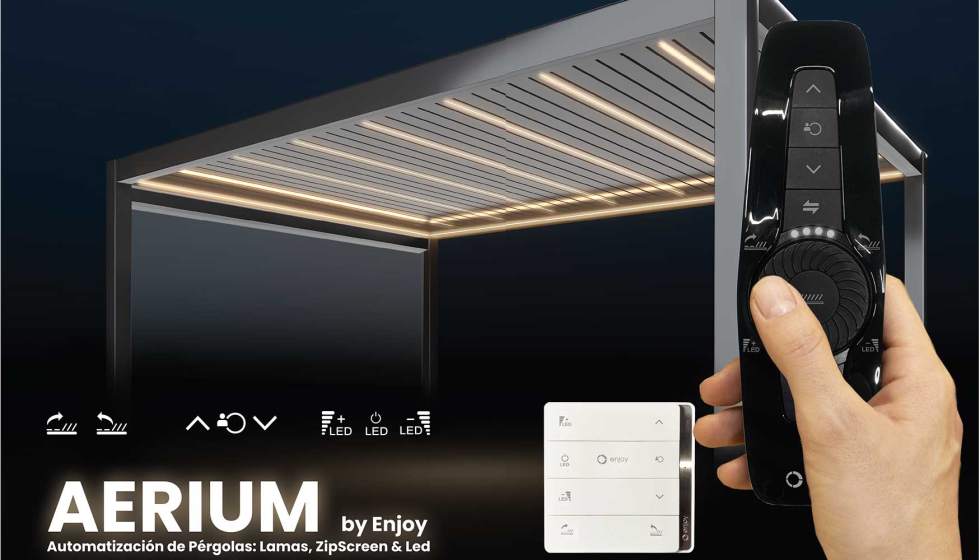 A tecnologia Aerium, da Enjoy Motors, permitiu unificar o controlo de uma nova prgula bioclimtica com o resto dos sistemas da casa...