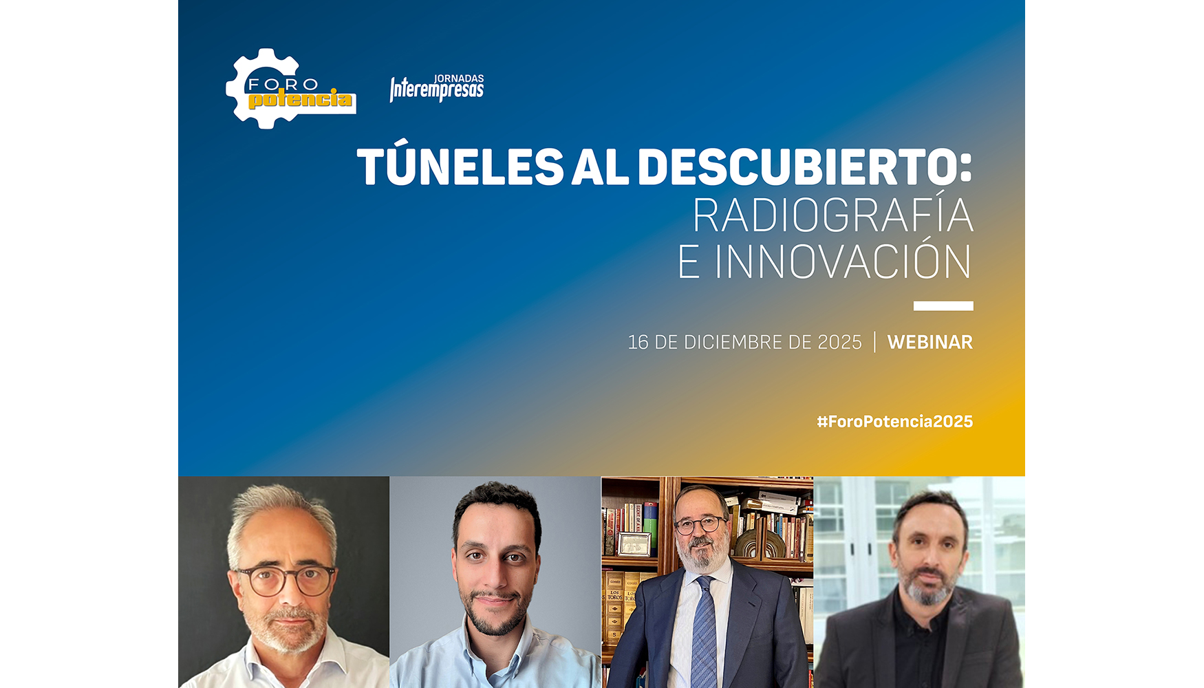 Panel de ponentes del webinar 'Tneles al descubierto: radiografa e innovacin'