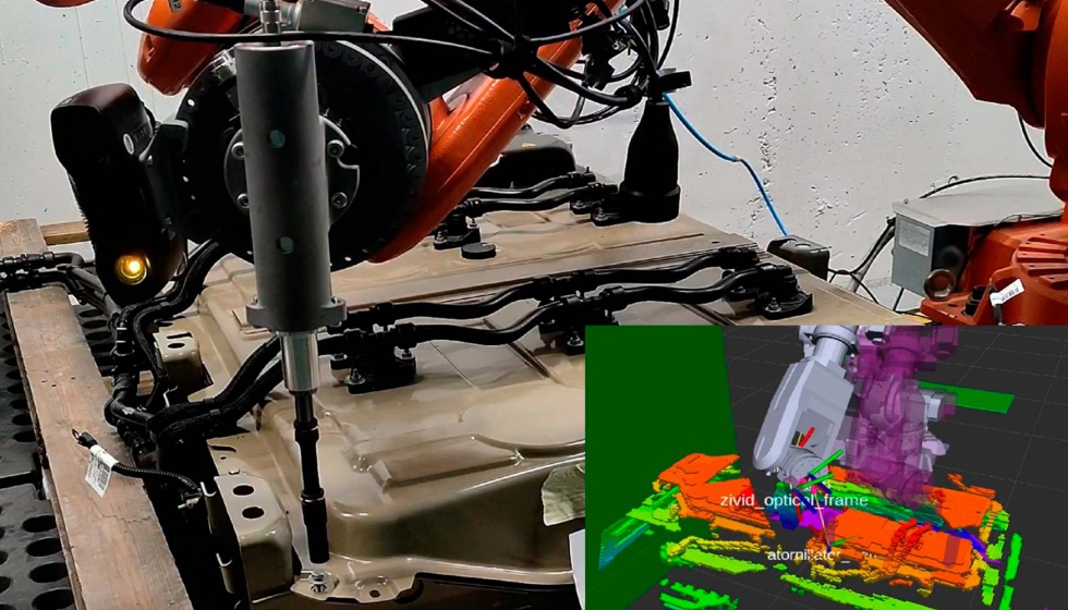 Desmontaje automtico de bateras de Stellantis. Foto: Laboratorio Leitat