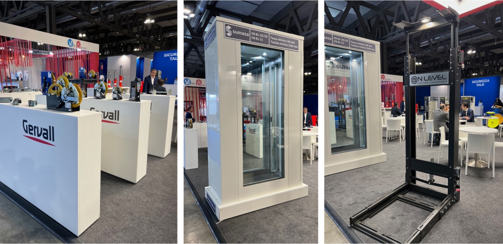 El stand de Gervall incorporaba instalaciones y desarrollos realizados con sus soluciones por firmas como Sumasa y Onlevel...