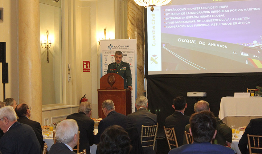 Intervenci�n del jefe de la Polic�a Mar�tima, el general Javier Moscoso