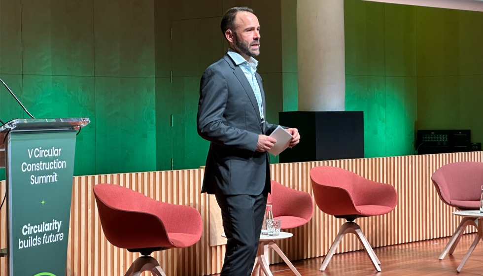 Luis Sanz, reciente CEO de Grupo Construc�a desde el pasado mes de septiembre, durante su intervenci�n en el foro