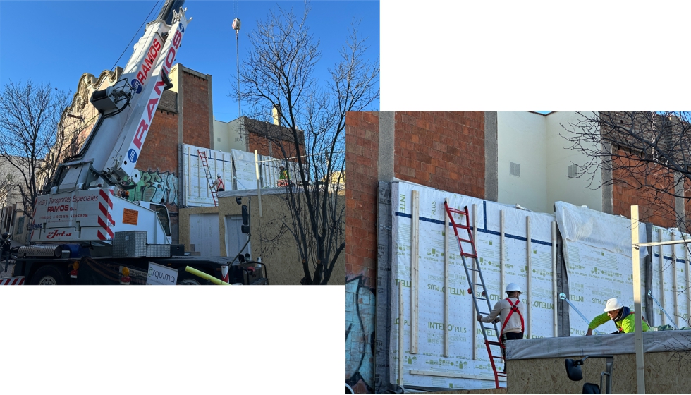 Dos instant�neas del proceso constructivo en seco y m�s r�pido que por m�todos convencionales