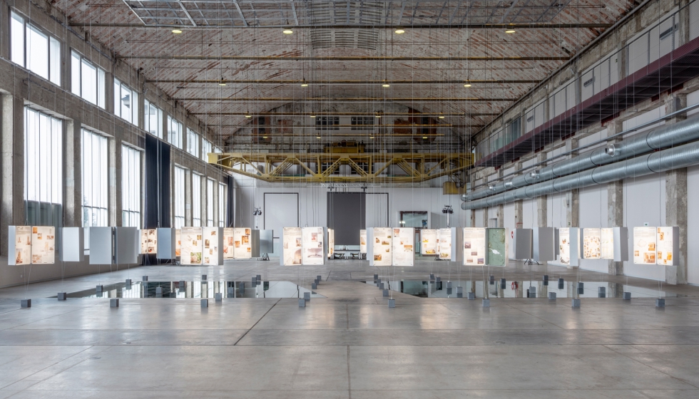 Vista de la exposici�n de la XVII Bienal Espa�ola de Arquitectura y Urbanismo en La T�rmica Cultural en Ponferrada. Foto: Juan Baraja...