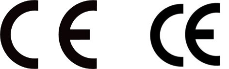 A la izquierda, el Marcado CE. Como puede comprobarse, la marca China Exports tiene un logo muy parecido que puede llevar a confusin...