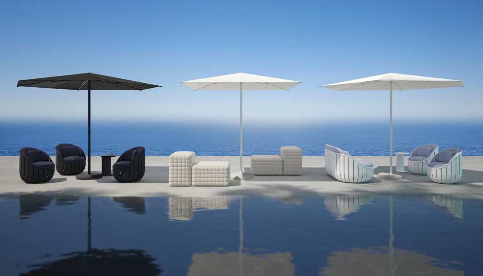 Brisa es la sombrilla plegable con una estructura de perfil de aluminio termolacado y cuenta con una base de hormig�n que garantiza estabilidad...