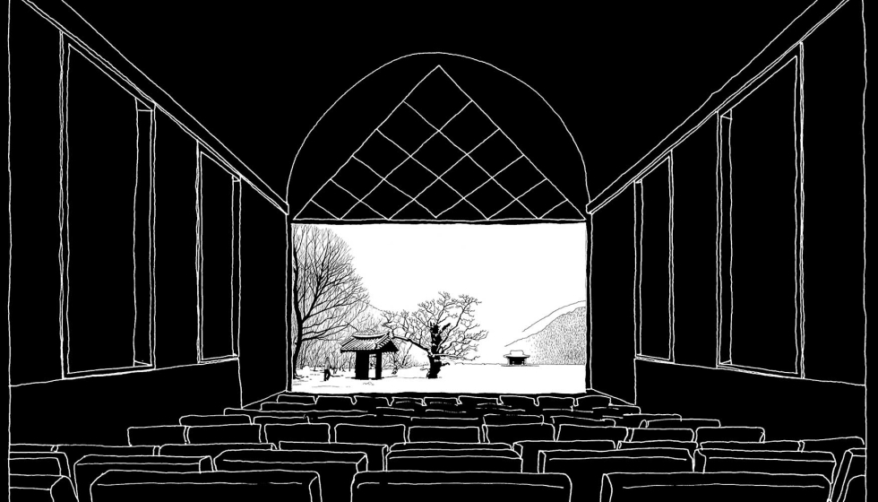 Dibujo del dise�o de la sala por Bach