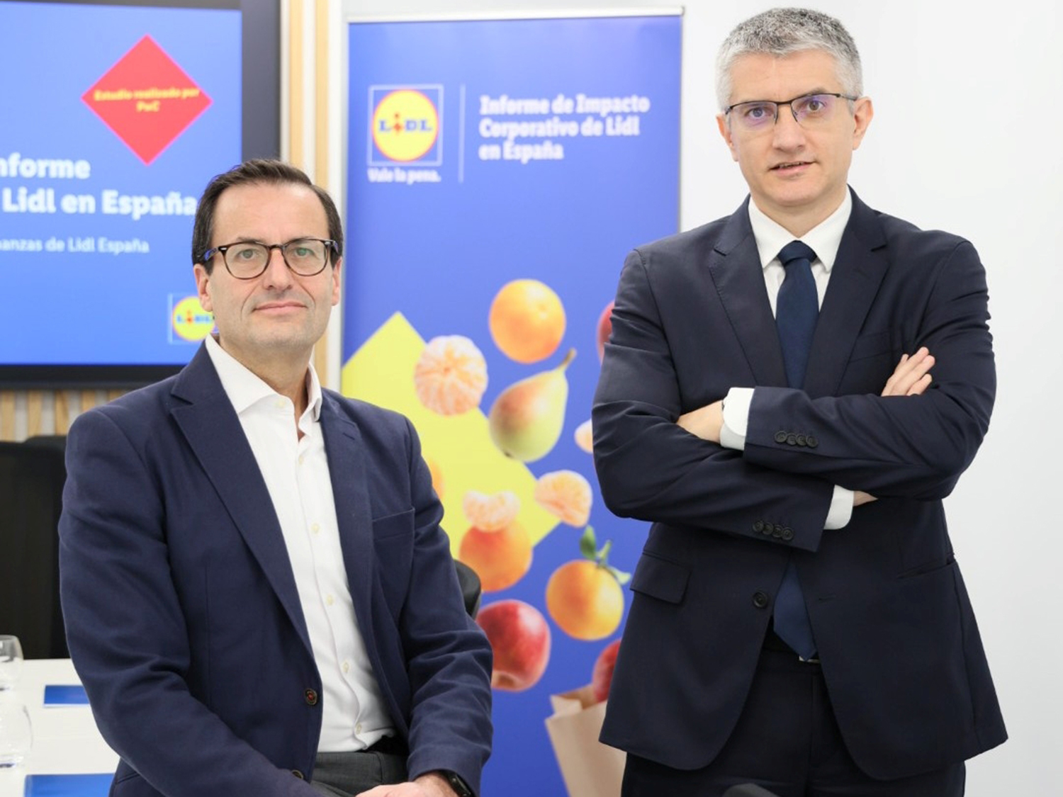 Jordi Llenas, director de Administraci�n y Finanzas de Lidl Espa�a, y Jordi Esteve, socio de PwC