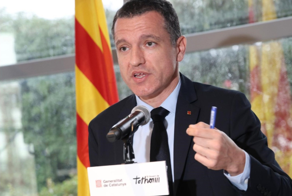 El conseller �scar Ordeig durante la presentaci�n del Plan de Bioseguridad 360�