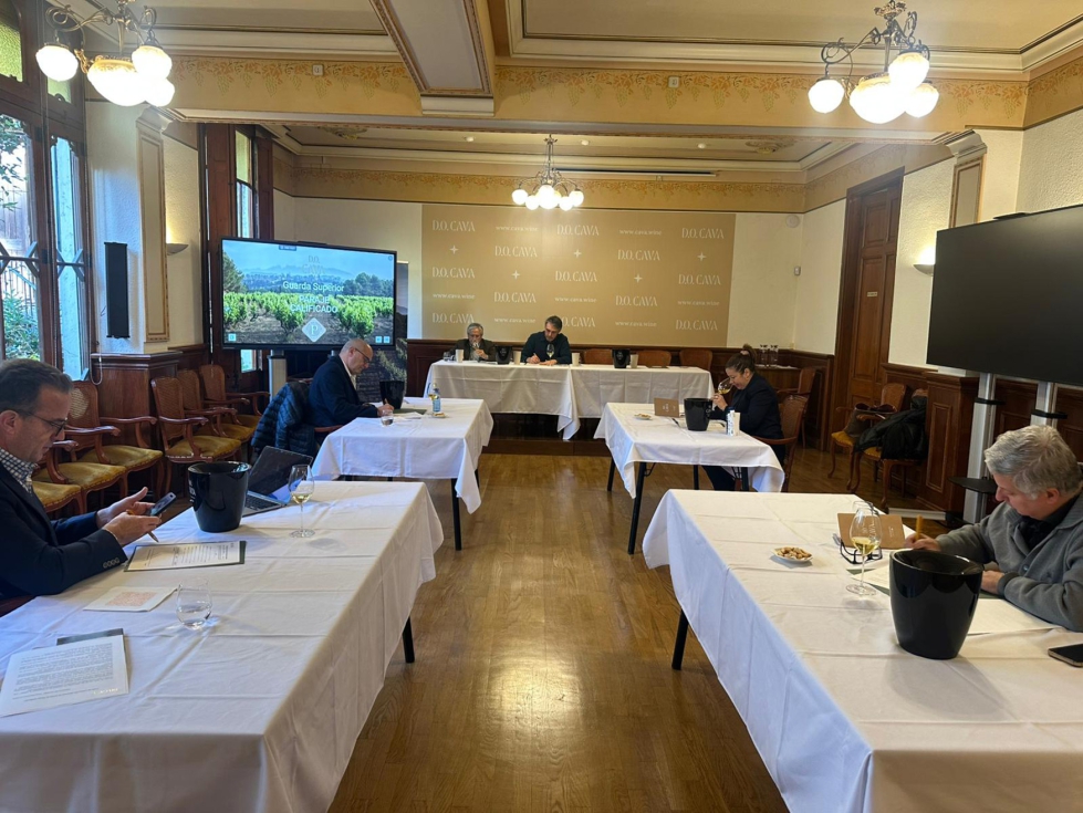 Un momento de la cata en la sede del Consejo Regulador de la DO Cava