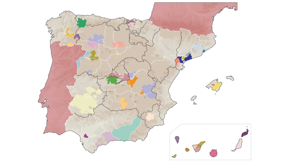 Mapa de las peque�as DOs de Espa�a