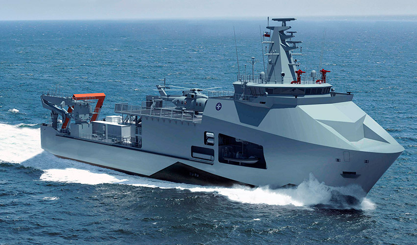 Una representaci�n del buque de rescate de la Armada polaca 'Ratownik'...